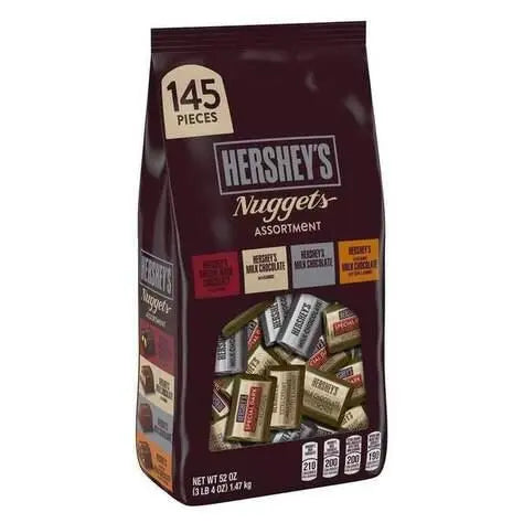 Wholesale prices with free shipping all over United States HERSHEY'S NUGGETS Assorted Chocolate Candy,Candy Bag (52 oz., 145 pc.) - Steven Deals