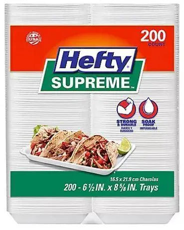 Wholesale prices with free shipping all over United States Hefty Supreme Foam Charola Trays (200 ct.) - Steven Deals