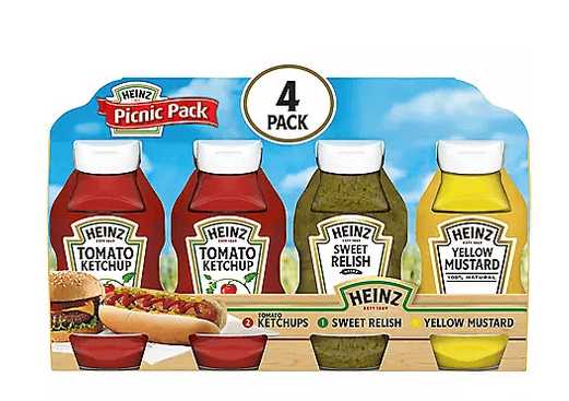 Wholesale prices with free shipping all over United States Heinz Condiments Picnic Variety Pack with Ketchup, Mustard and Relish (4 pk.) - Steven Deals