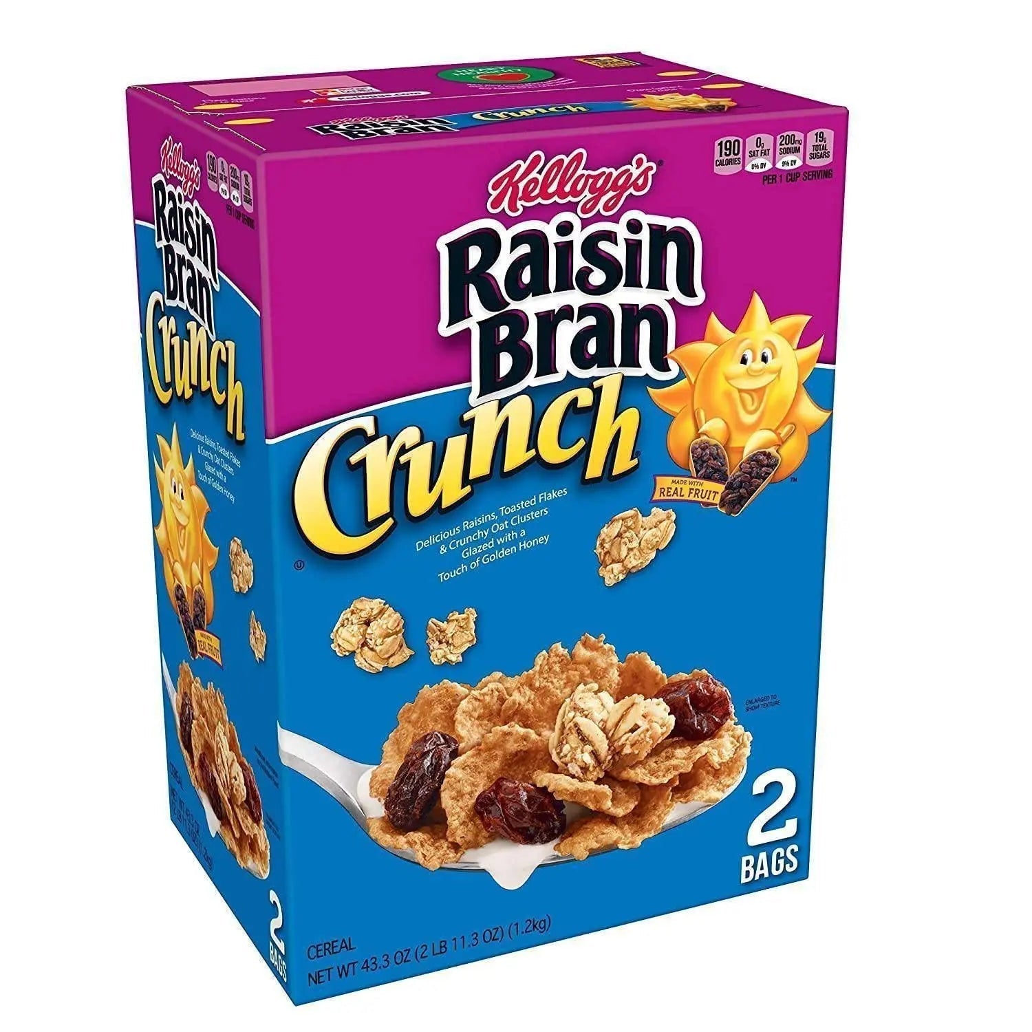 Wholesale prices with free shipping all over United States Kellogg's Original Raisin Bran Crunch Breakfast Cereal - Steven Deals