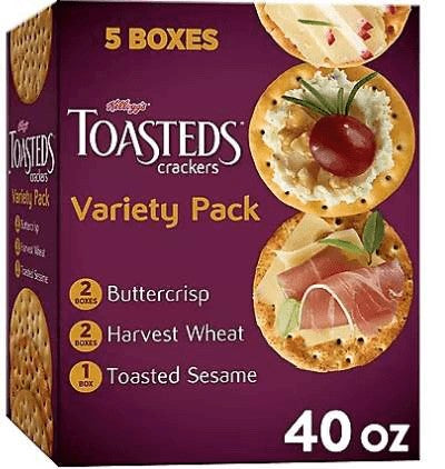 Wholesale prices with free shipping all over United States Kellogg's Toasteds Crackers Variety Pack - Steven Deals