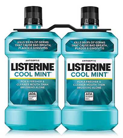Wholesale prices with free shipping all over United States Listerine Cool Mint Antiseptic Mouthwash (1.5L, 2 pk.) - Steven Deals