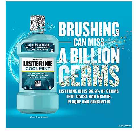 Wholesale prices with free shipping all over United States Listerine Cool Mint Antiseptic Mouthwash (1.5L, 2 pk.) - Steven Deals