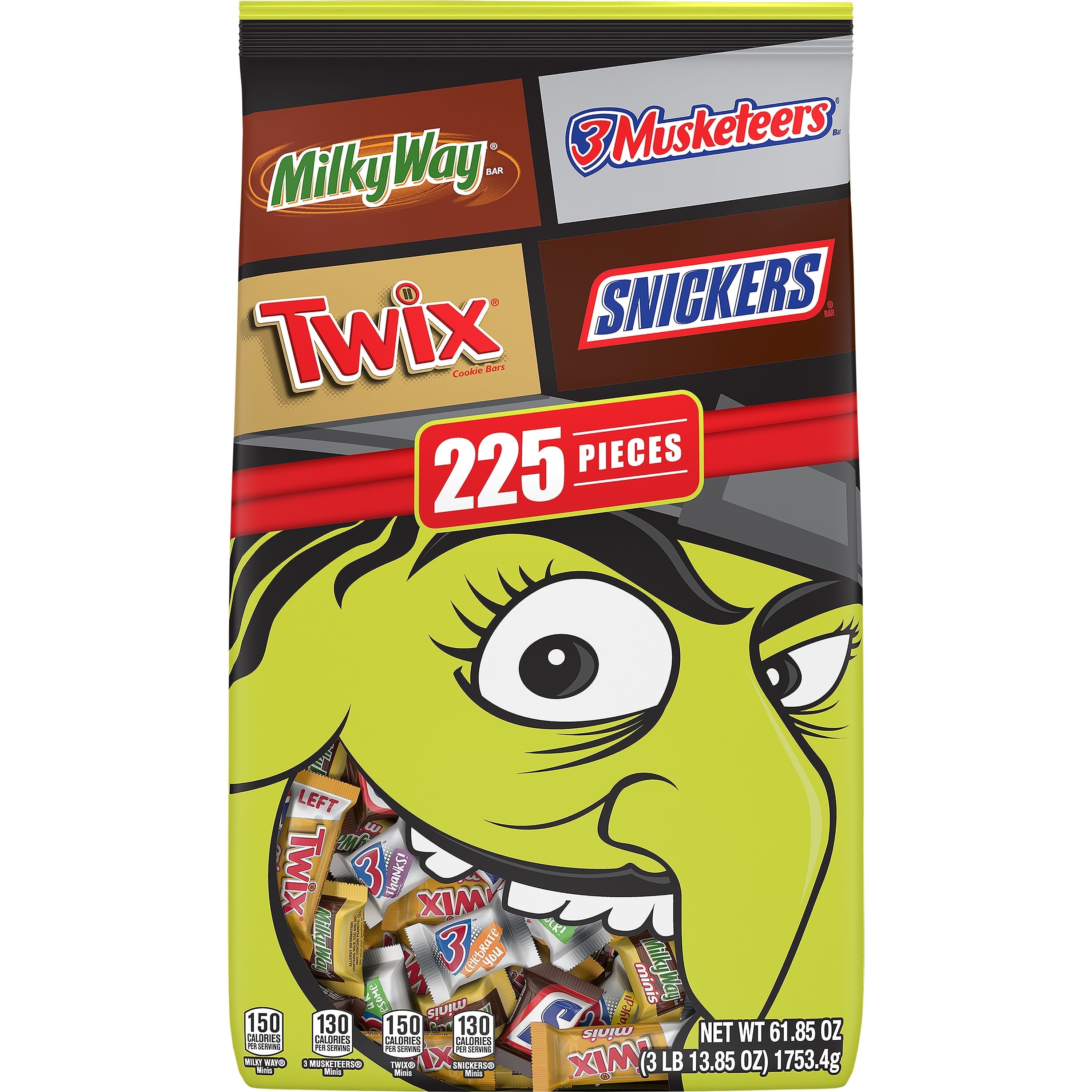Wholesale prices with free shipping all over United States Mars Mixed Snickers & More Assorted Chocolate Minis Bulk Halloween Candy-61.85oz/225pc - Steven Deals