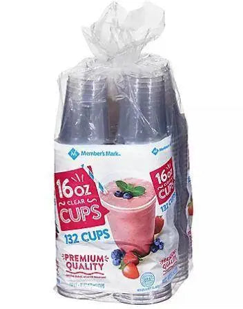 Wholesale prices with free shipping all over United States Member's Mark Clear Plastic Cups (16 oz.,132 ct.) - Steven Deals