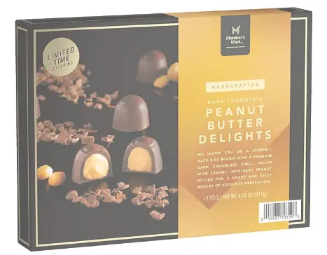 Wholesale prices with free shipping all over United States Member's Mark Premium Dark Chocolate Peanut Butter Delights (6.04 oz.) - Steven Deals