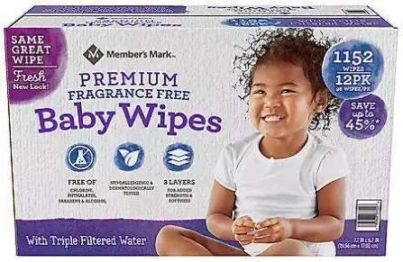 Wholesale prices with free shipping all over United States Member's Mark Premium Fragrance Free Baby Wipes (1152 ct.) - Steven Deals