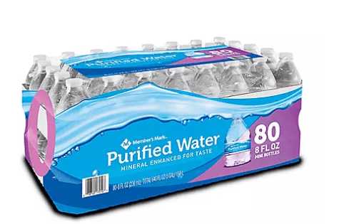Wholesale prices with free shipping all over United States Member's Mark Purified Bottled Water (8 fl. oz., 80 pk.) - Steven Deals