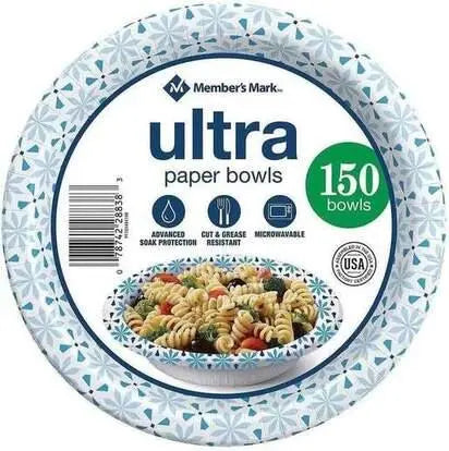 Wholesale prices with free shipping all over United States Member's Mark Ultra Soup/Salad Paper Bowls (20 oz., 150 ct.) - Steven Deals