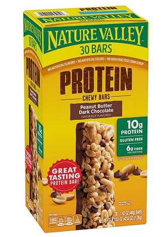 Wholesale prices with free shipping all over United States Nature Valley Peanut Butter Dark Chocolate Protein Chewy Bars (30 pk.) - Steven Deals