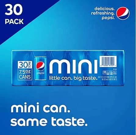 Wholesale prices with free shipping all over United States Pepsi Mini Can (30 pk.) - Steven Deals