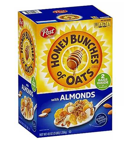 Wholesale prices with free shipping all over United States Post Honey Bunches of Oats with Crispy Almonds (48 oz.) - Steven Deals