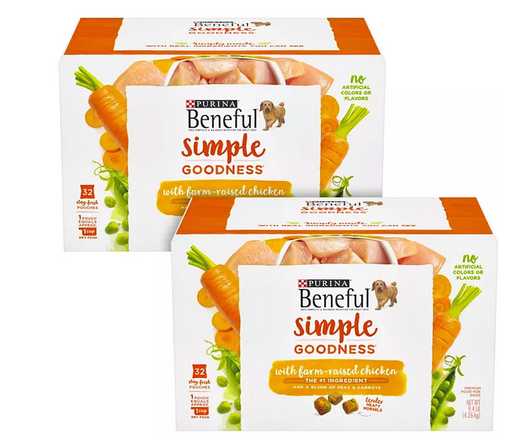 Wholesale prices with free shipping all over United States Purina Beneful Simple Goodness Tender Meaty Morsels Adult Dog Food, Stay Fresh Pouches (64 ct.) - Steven Deals