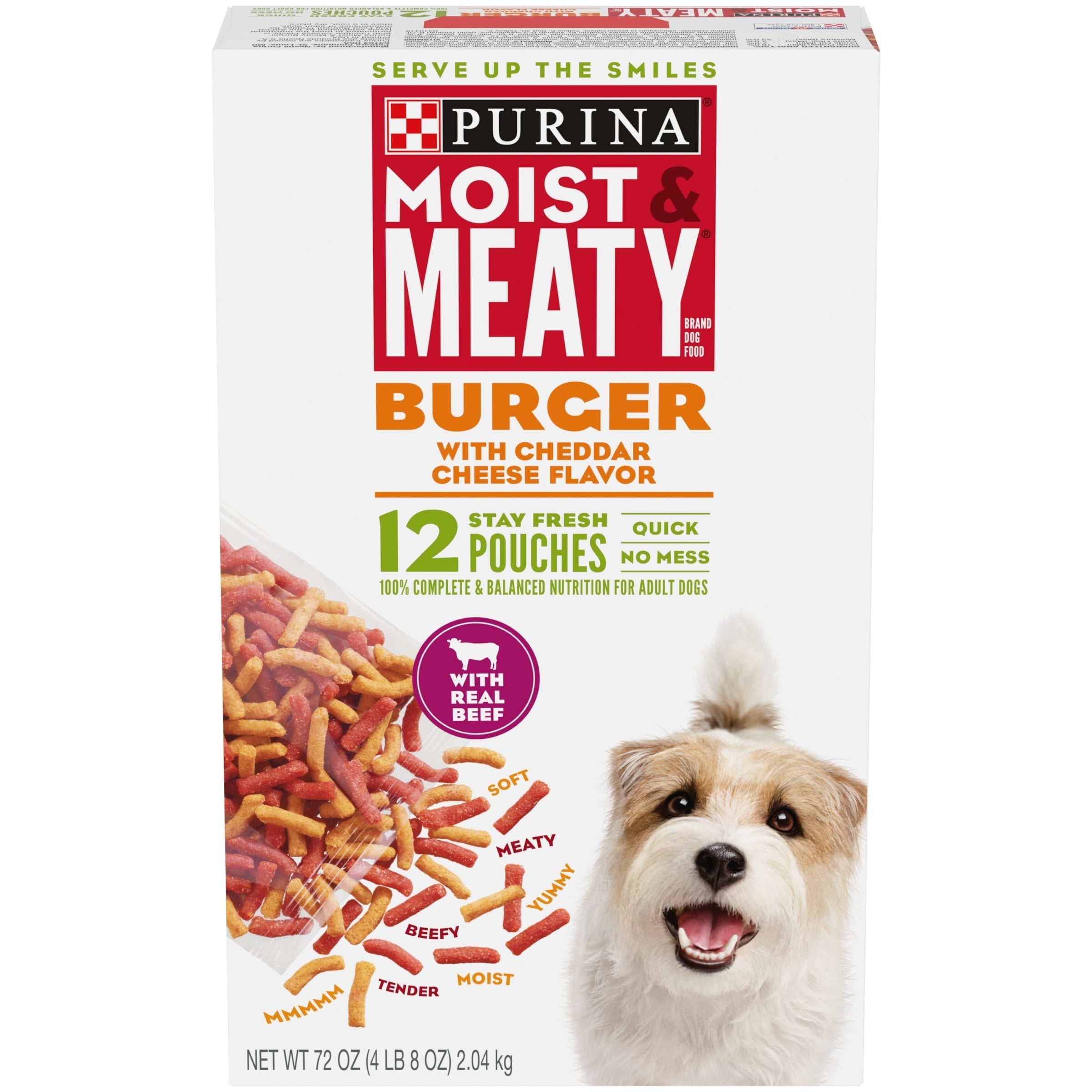Wholesale prices with free shipping all over United States Purina Moist and Meaty Burger With Cheddar Cheese Flavor Dry Soft Dog Food Pouches - Steven Deals
