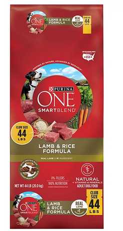 Wholesale prices with free shipping all over United States Purina ONE SmartBlend Adult Dry Dog Food, Natural Lamb and Rice Formula (44 lbs.) - Steven Deals