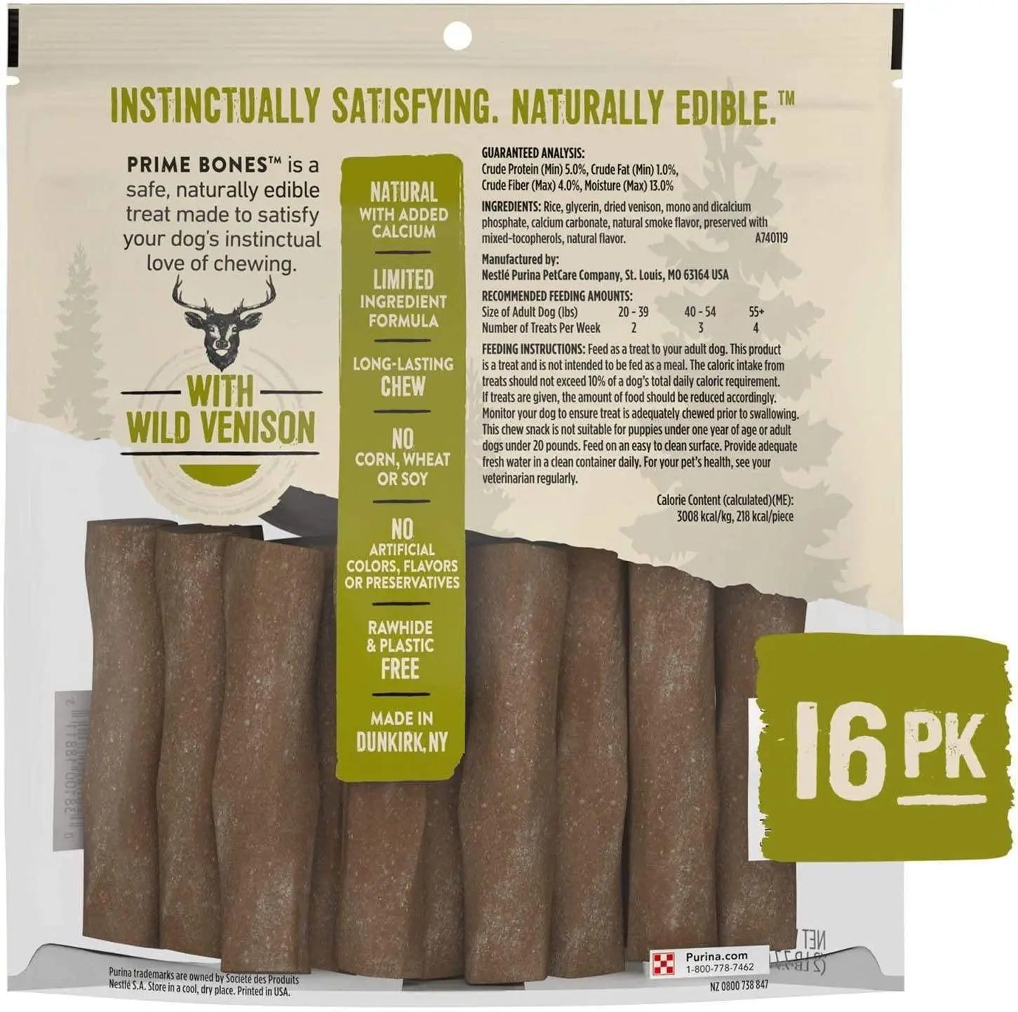 Wholesale prices with free shipping all over United States Purina Prime Bones Chew Stick with Wild Venison (16 chews) - Steven Deals