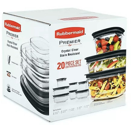 Wholesale prices with free shipping all over United States Rubbermaid Premier Easy Find Lids Food Storage Containers, 20-Piece Set - Steven Deals
