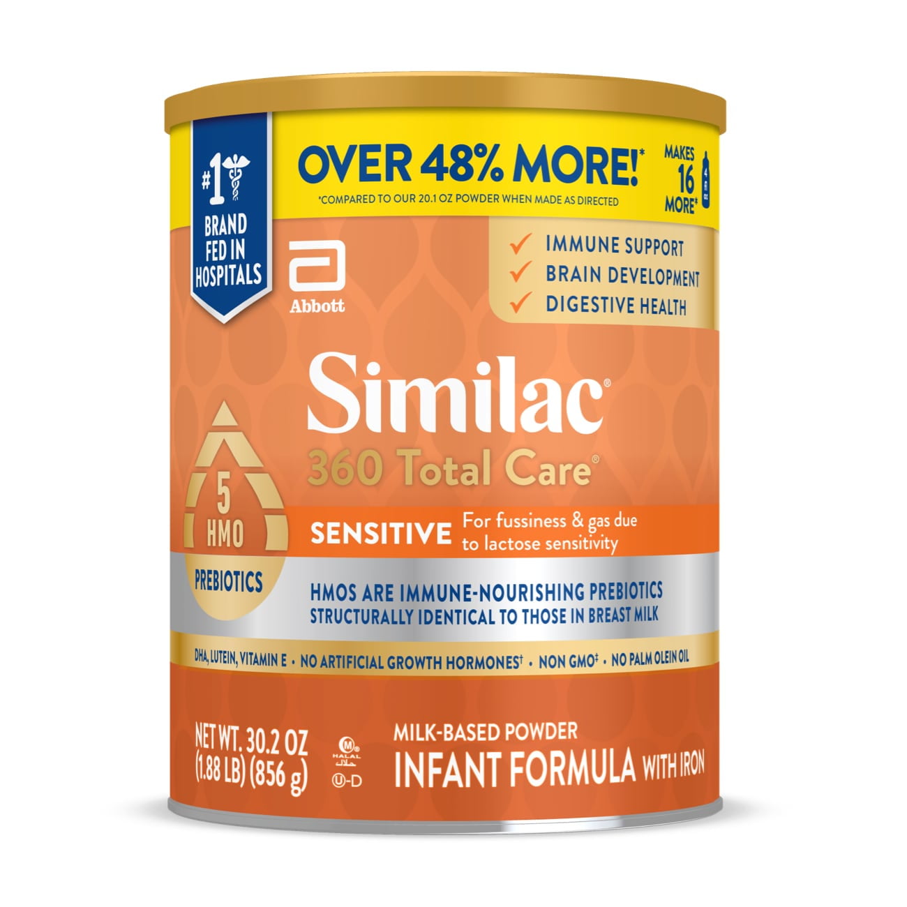 Wholesale prices with free shipping all over United States Similac 360 Total Care Sensitive Infant Formula Powder, 30.2-oz Can - Steven Deals