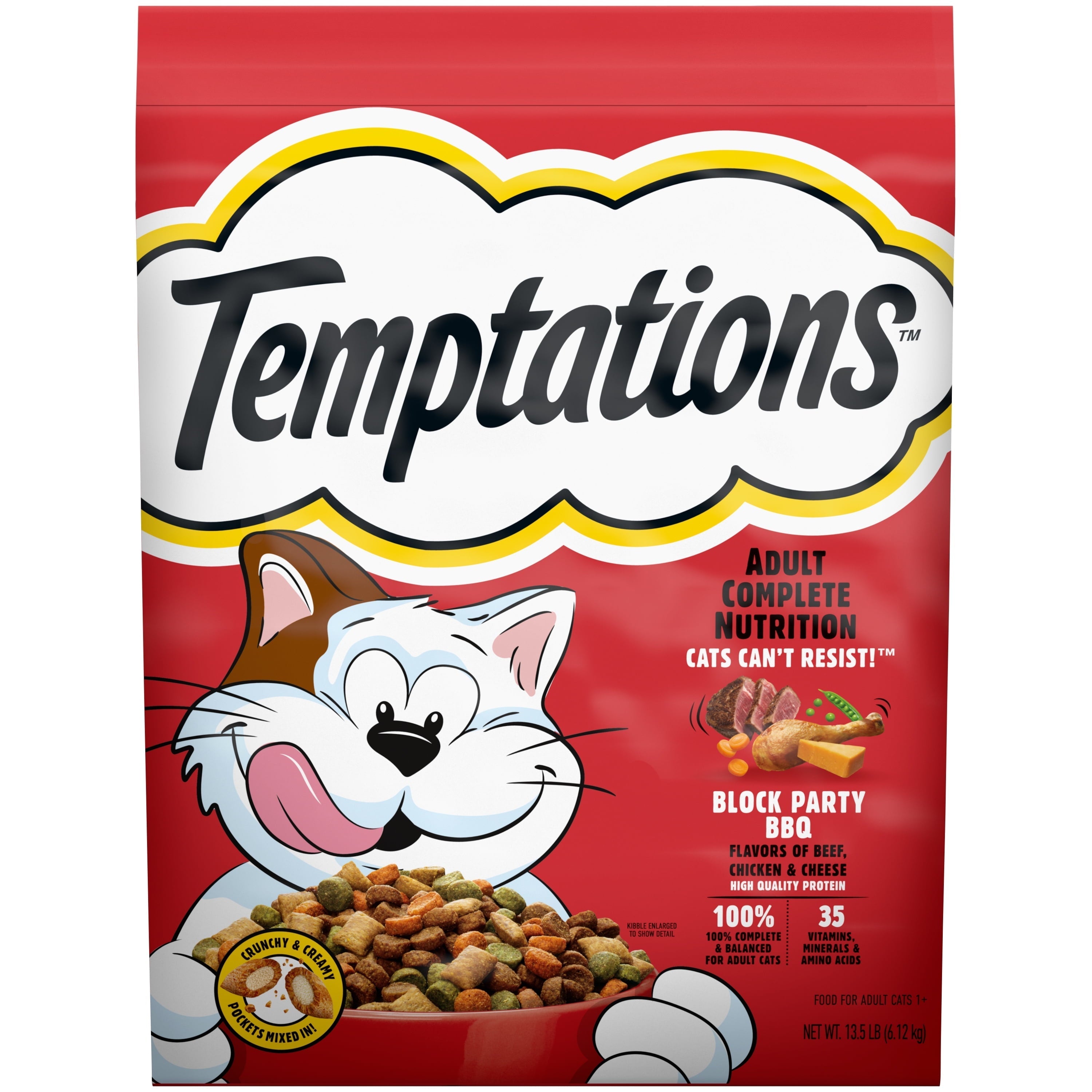 Wholesale prices with free shipping all over United States TEMPTATIONS Block Party BBQ Flavor Adult Dry Cat Food, 13.5 lb. Bag Walmart Exclusive - Steven Deals