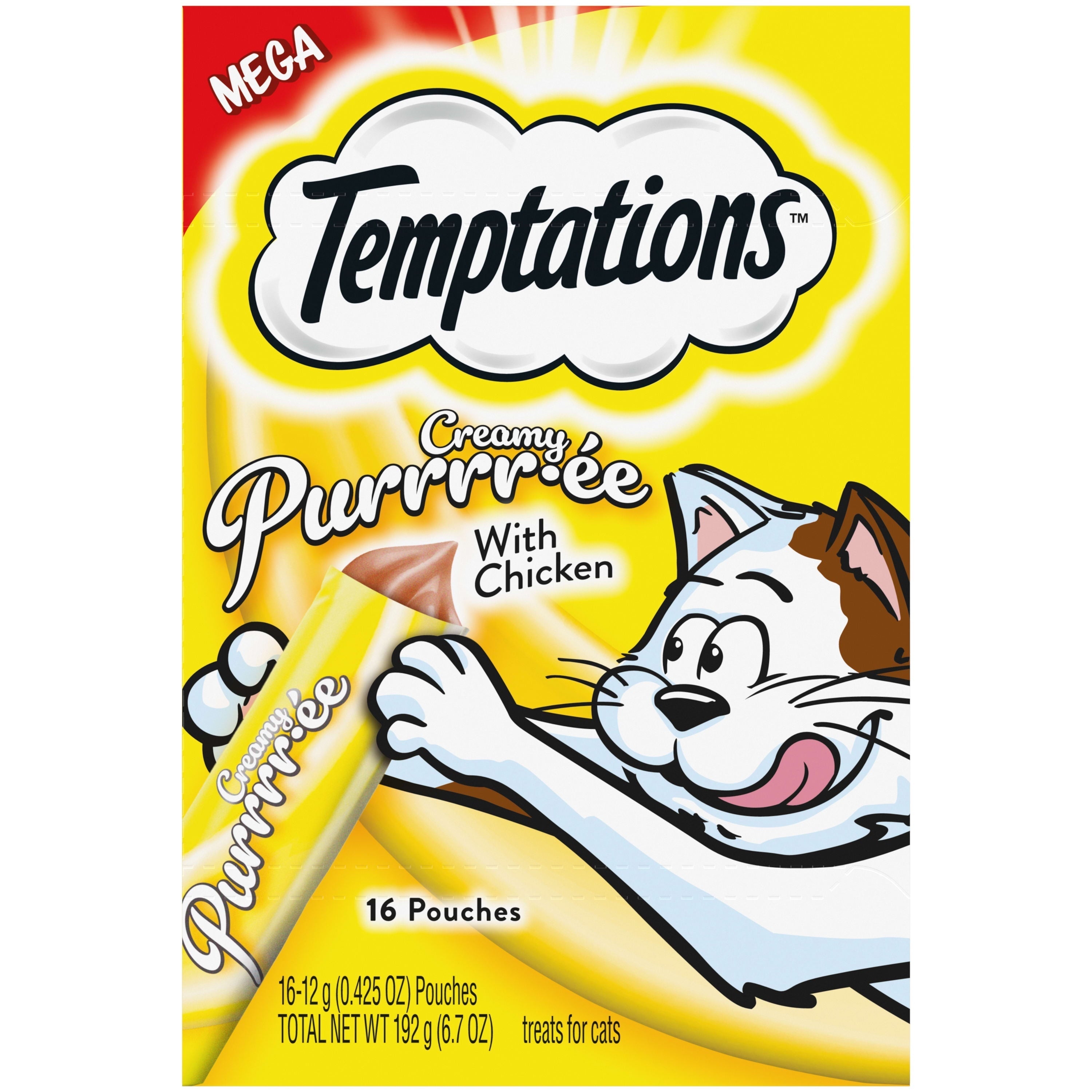 Wholesale prices with free shipping all over United States TEMPTATIONS Creamy Puree Chicken Lickable Cat Treats, (16) 12g Pouches - Steven Deals
