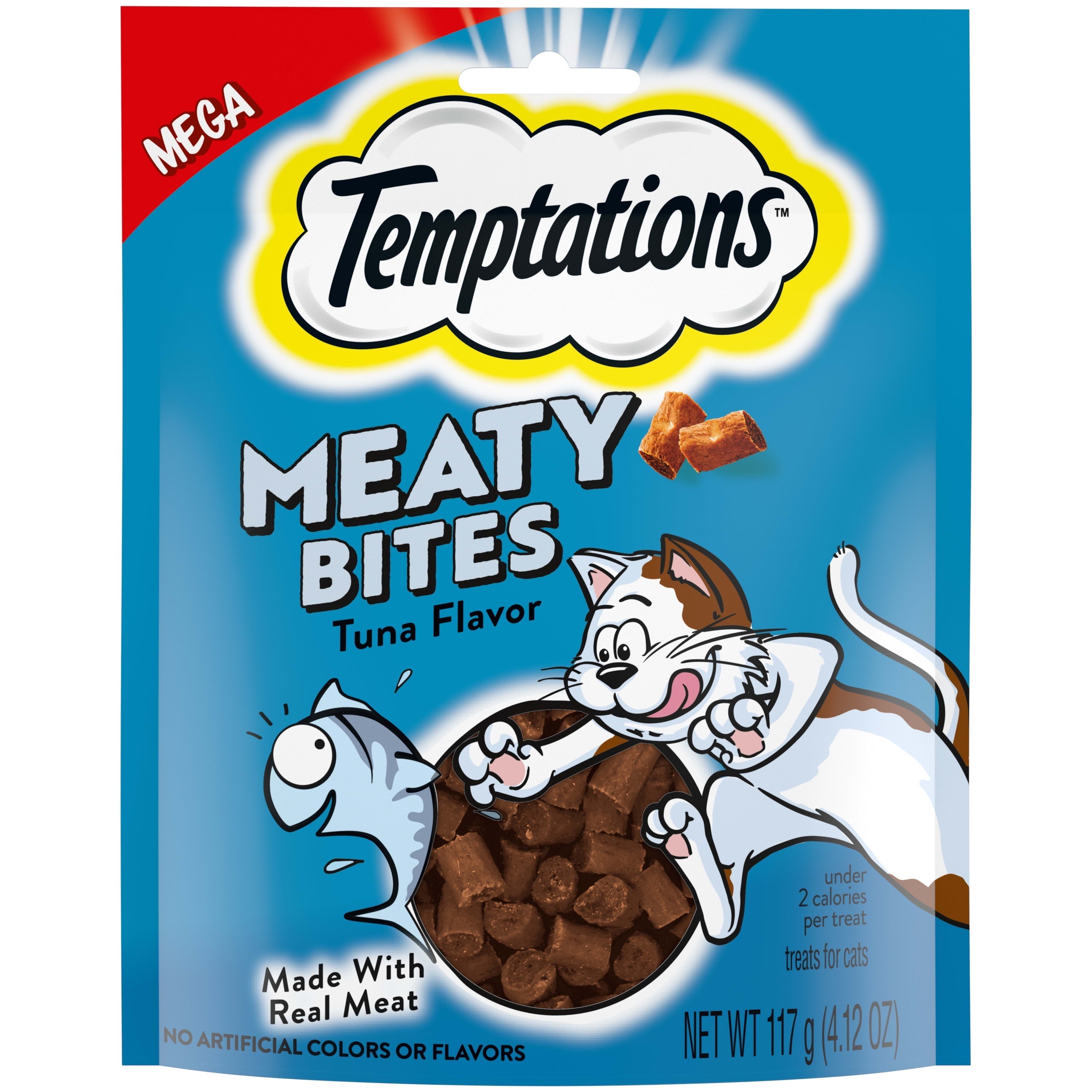 Wholesale prices with free shipping all over United States TEMPTATIONS Meaty Bites, Soft and Savory Cat Treats, Tuna Flavor, 4.12 oz. Pouch - Steven Deals