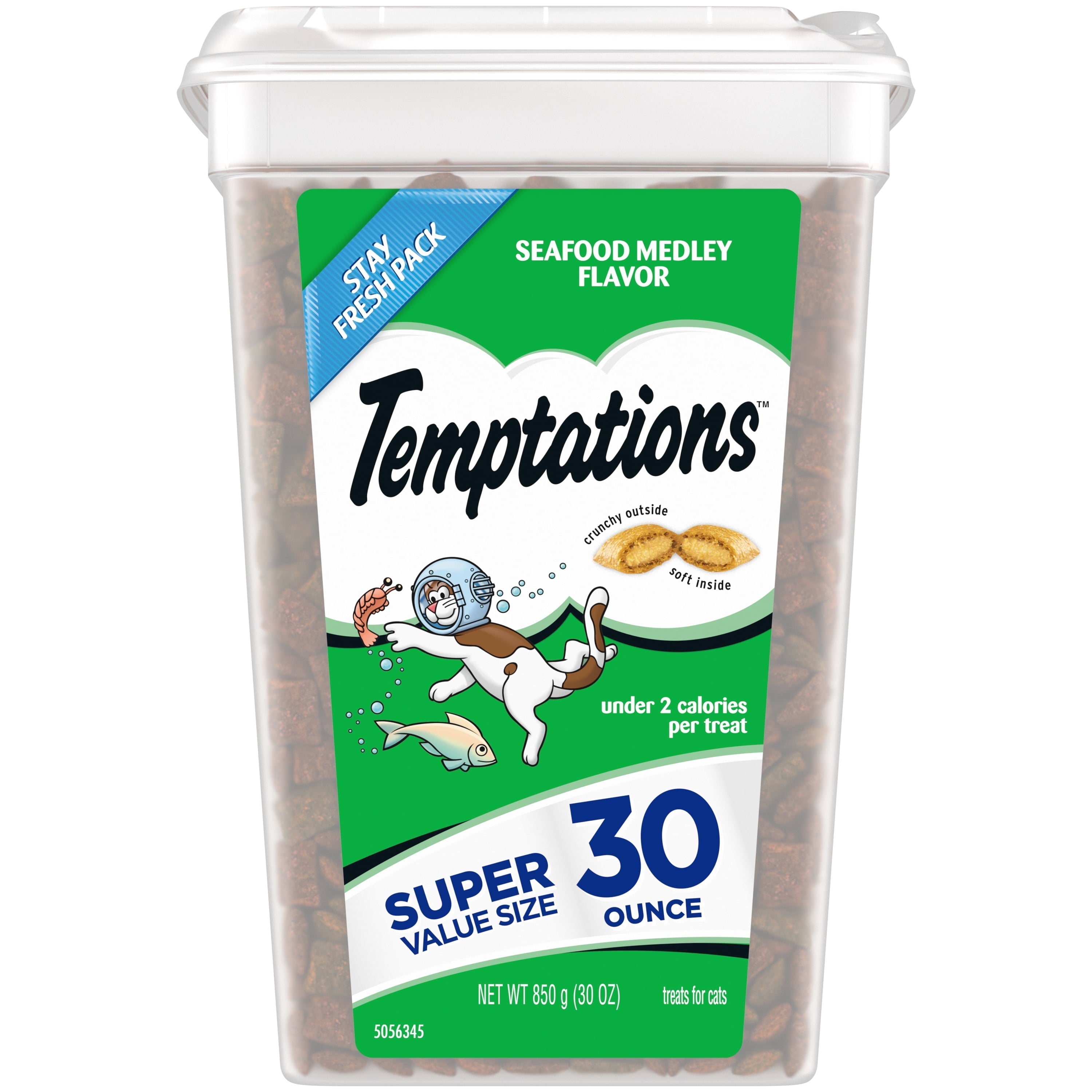 Wholesale prices with free shipping all over United States Temptations Classic Crunchy and Soft Cat Treats Seafood Medley Flavor, 30 oz. Tub - Steven Deals