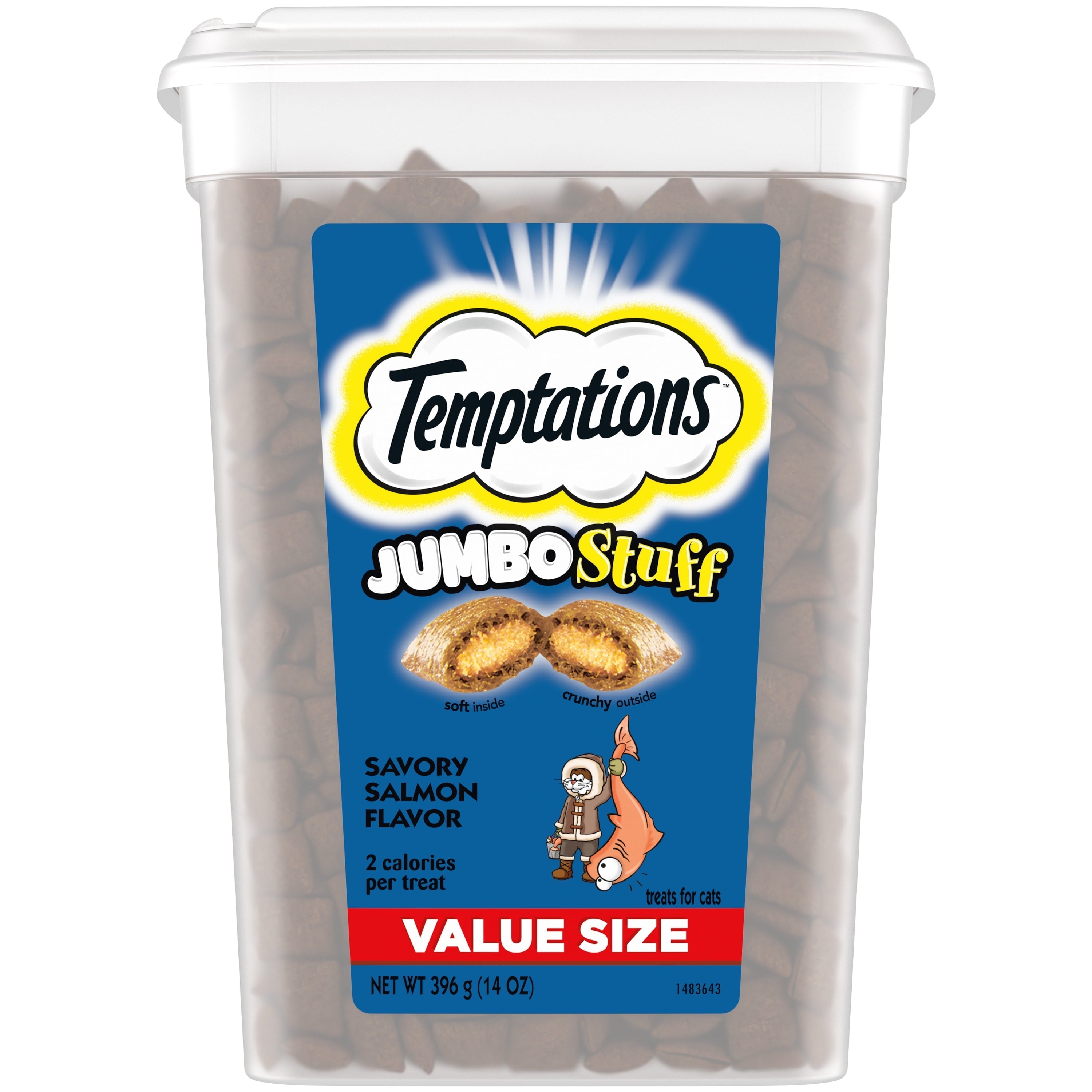 Wholesale prices with free shipping all over United States Temptations Jumbo Stuff Cat Treats, Savory Salmon Flavor, 14 oz. Tub - Steven Deals