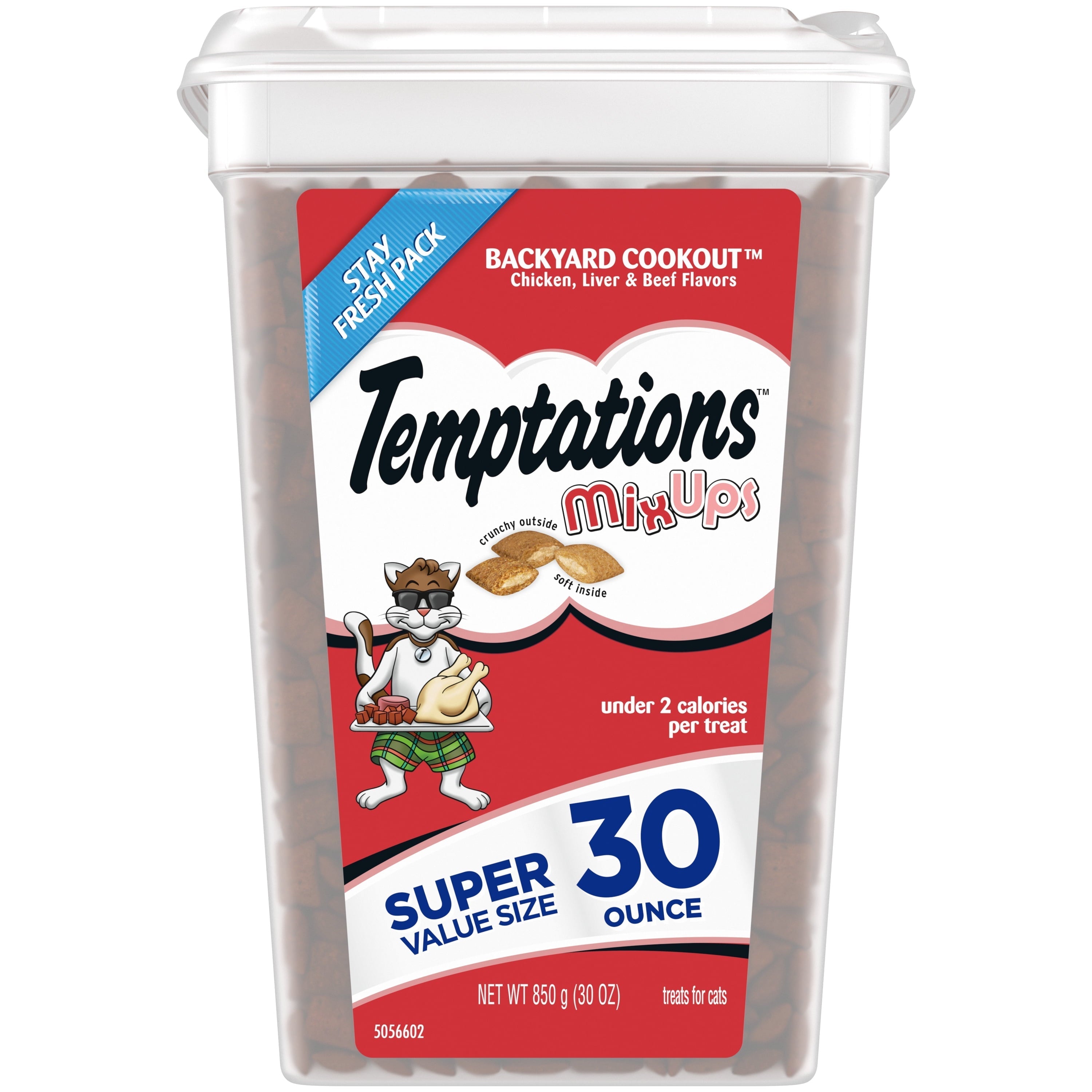 Wholesale prices with free shipping all over United States Temptations Mixups Crunchy and Soft Cat Treats Backyard Cookout Flavor, 30 oz. Tub - Steven Deals