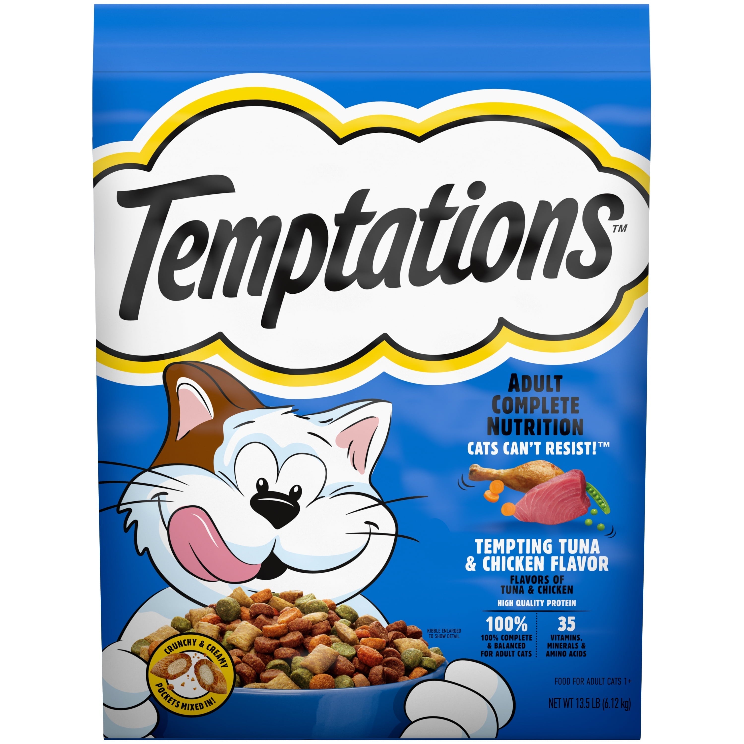 Wholesale prices with free shipping all over United States Temptations Tempting Tuna & Chicken Flavor Adult Dry Cat Food, 13.5 lb. Bag - Steven Deals