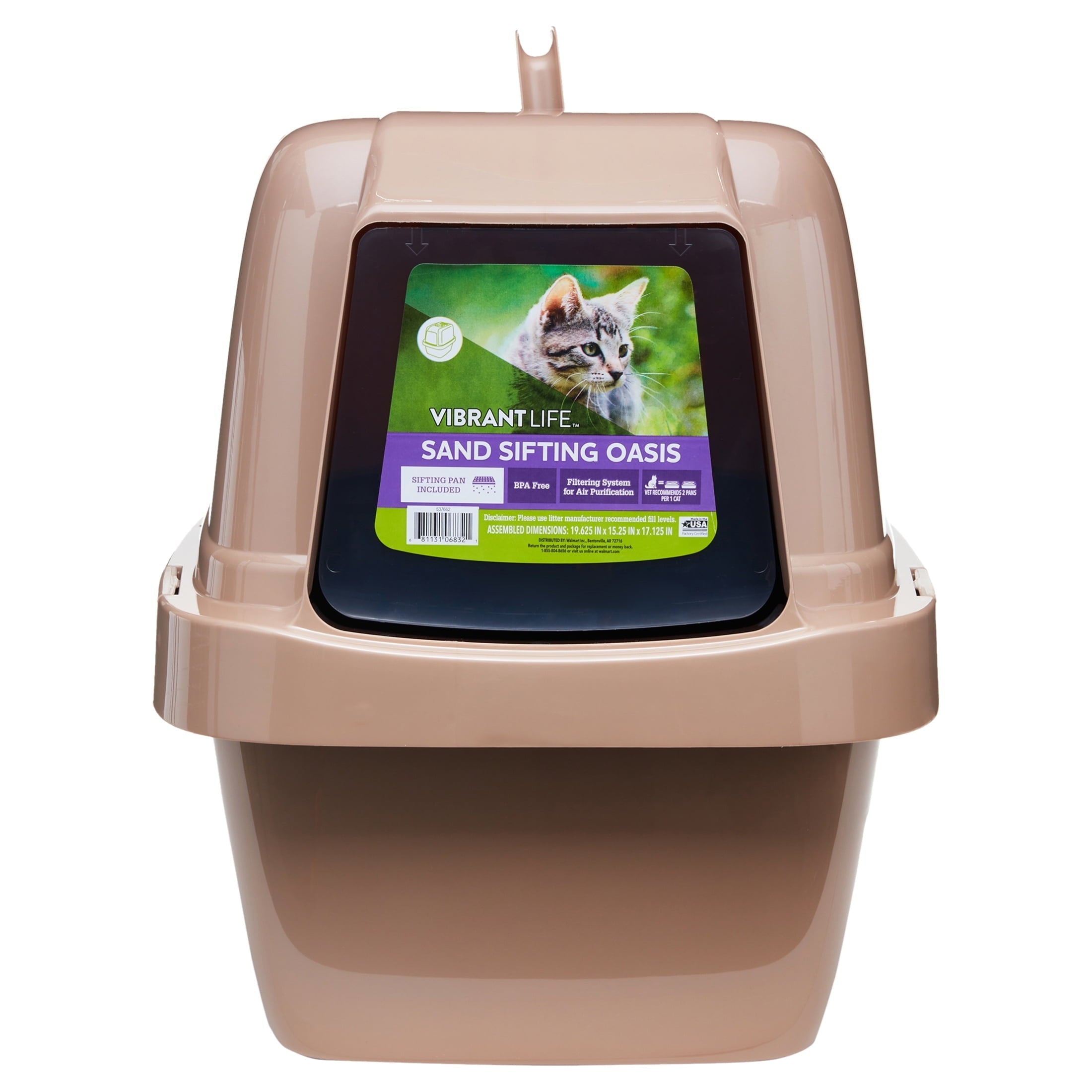 Wholesale prices with free shipping all over United States Vibrant Life Sand Sifting Oasis Cat Litter Box, Beige - Steven Deals