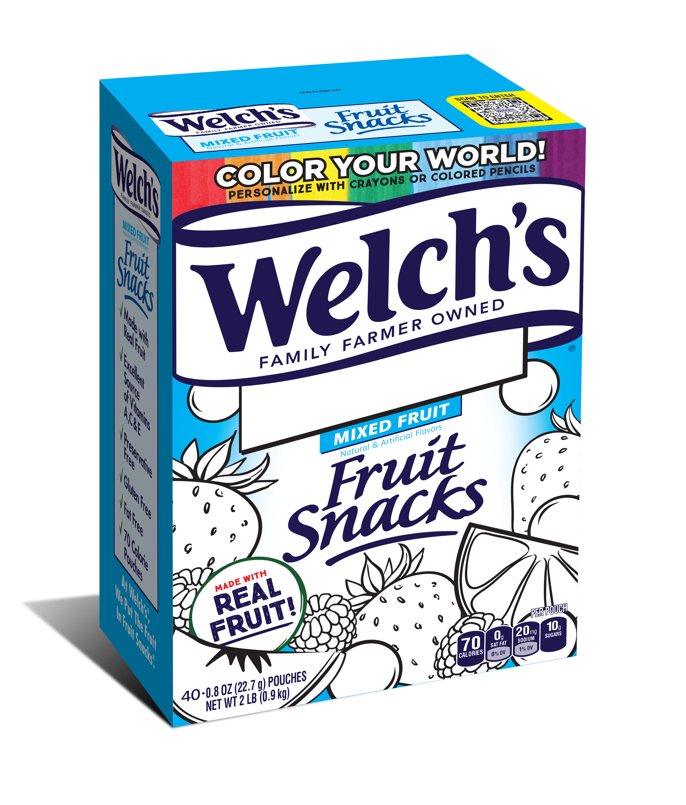 Wholesale prices with free shipping all over United States Welch's Color You World Mixed Fruit Snacks Family Size, 0.8 oz, 40 count - Steven Deals