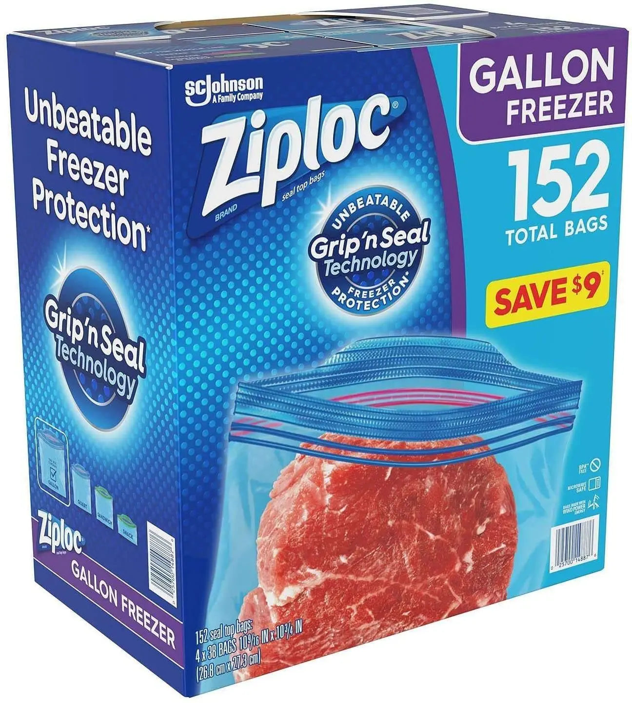 Wholesale prices with free shipping all over United States Ziploc Easy Open Tabs Freezer Gallon Bags (152 ct.) - Steven Deals
