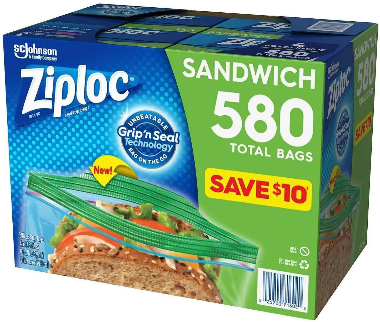 Wholesale prices with free shipping all over United States Ziploc Sandwich Bag (580 ct.) - Steven Deals