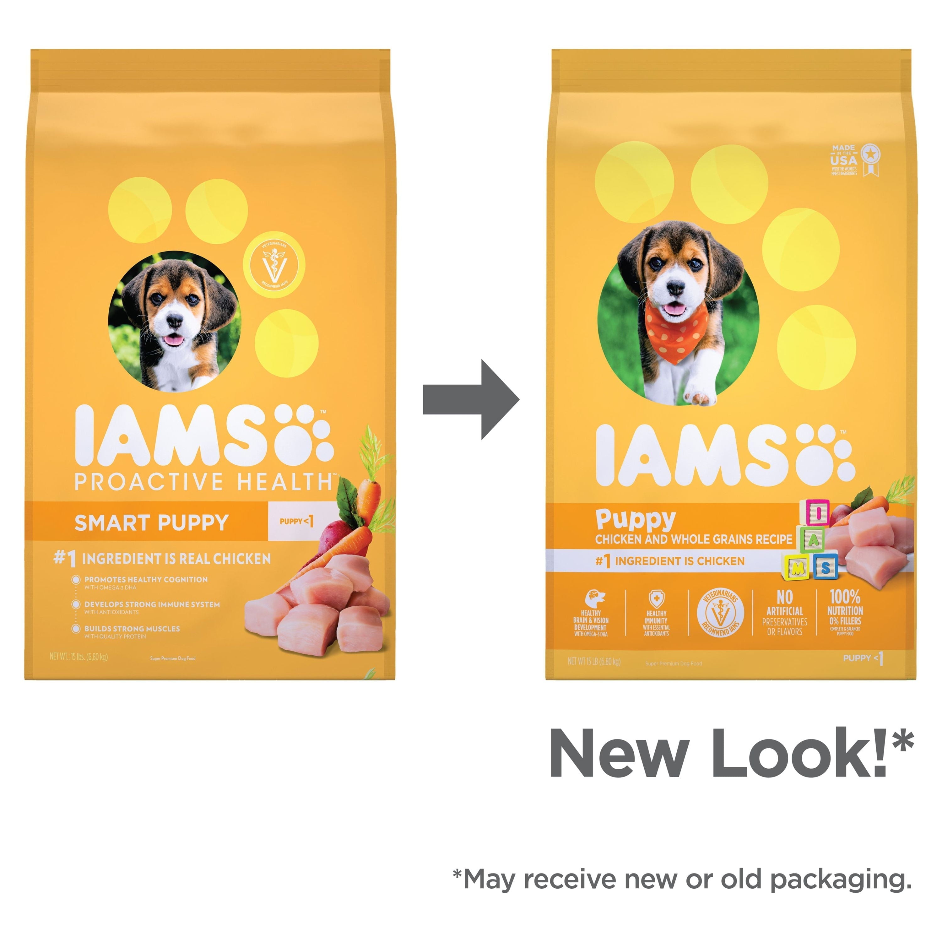 Wholesale prices with free shipping all over United States IAMS Smart Puppy Chicken & Whole Grains Flavor Dry Dog Food for Puppy, 15 lb. Bag - Steven Deals