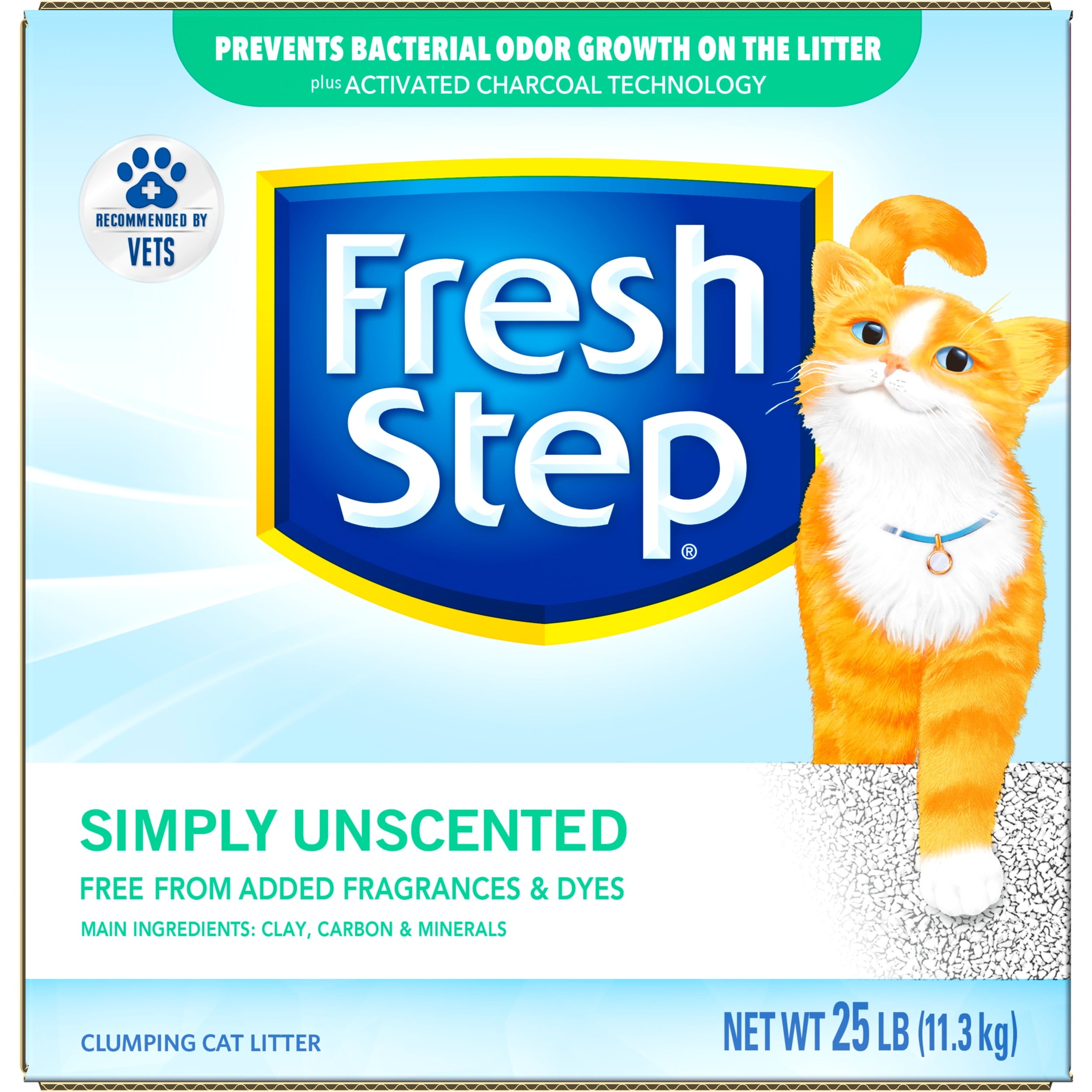 Wholesale prices with free shipping all over United States Fresh Step Simply Unscented Litter, Clumping Cat Litter, 25 lbs - Steven Deals