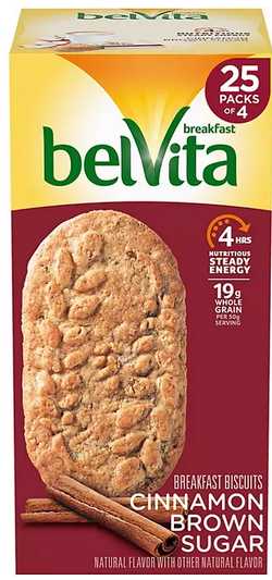 Wholesale prices with free shipping all over United States belVita Cinnamon Brown Sugar Breakfast Biscuits (25 pk.) - Steven Deals