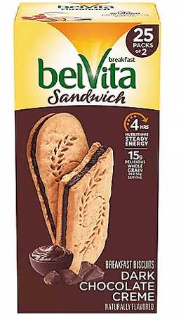 Wholesale prices with free shipping all over United States belVita Dark Chocolate Creme Breakfast Biscuits (25 pk.) - Steven Deals
