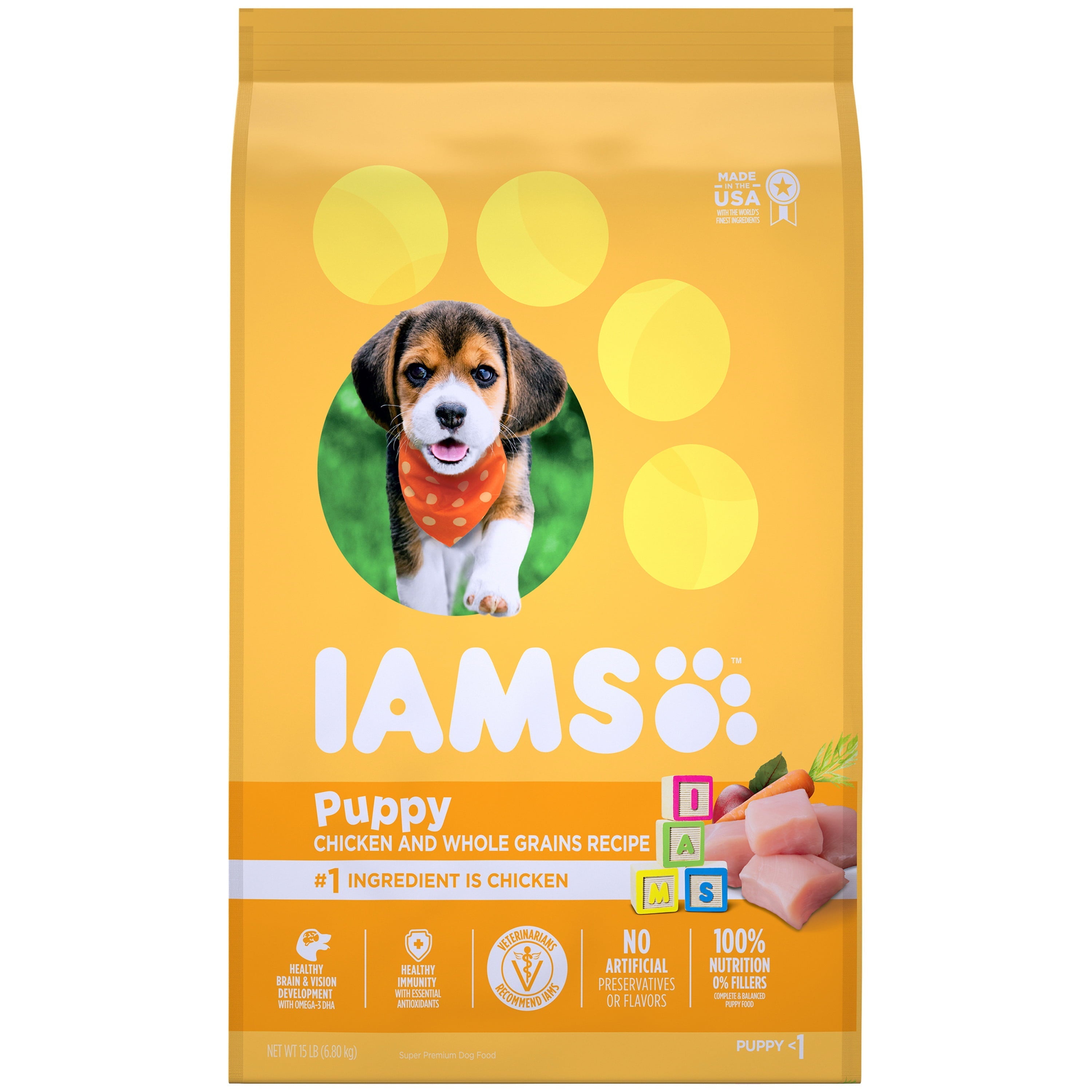 Wholesale prices with free shipping all over United States IAMS Smart Puppy Chicken & Whole Grains Flavor Dry Dog Food for Puppy, 15 lb. Bag - Steven Deals