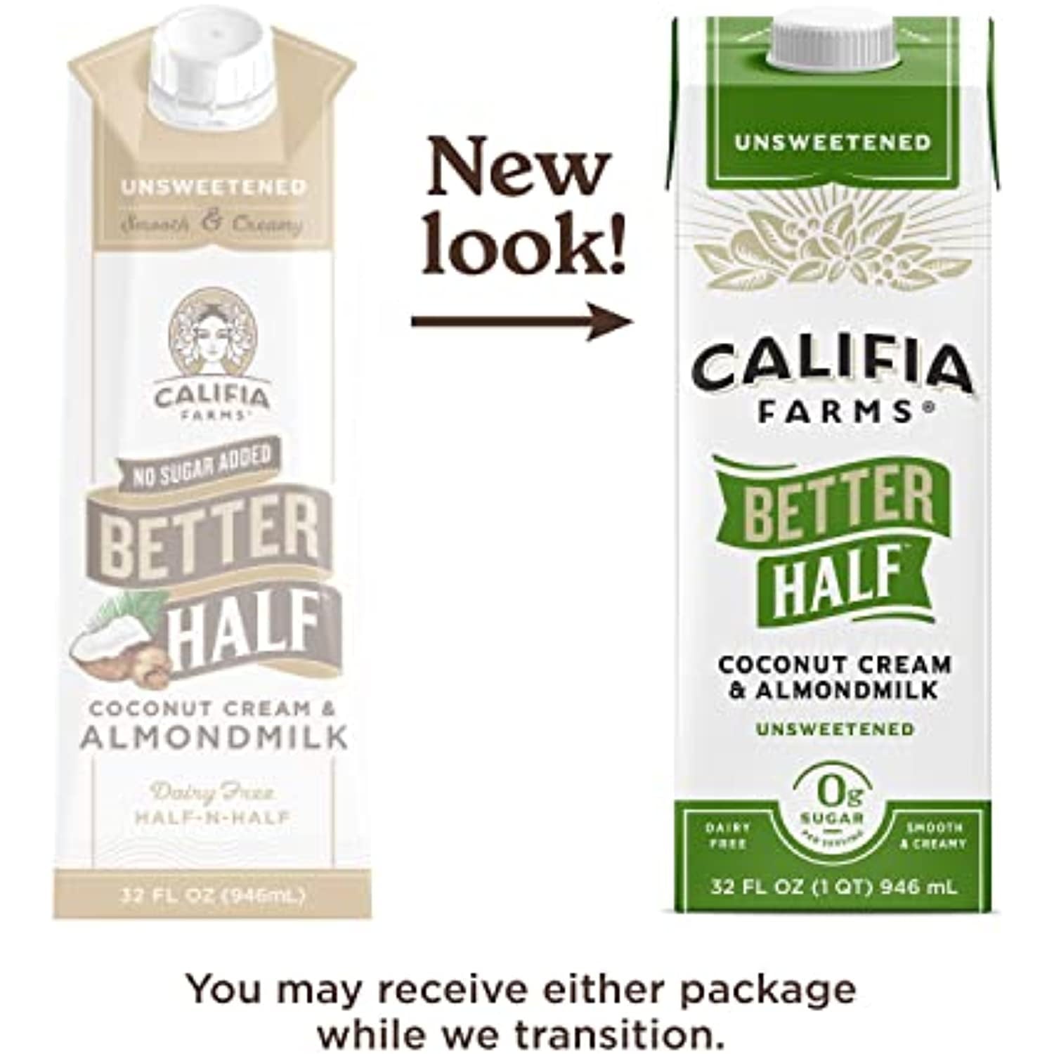 Wholesale prices with free shipping all over United States Califia Farms - Unsweetened Better Half, Half And Half Substitute, 32 Oz (Pack Of 6), Almond Milk, Coconut Cream, Coffee Creamer, Keto Food, Shelf Stable, Dairy Free, Plant Based, Vegan - Steven Deals