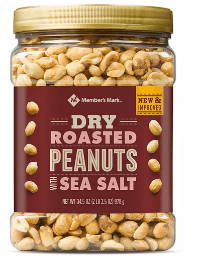 Wholesale prices with free shipping all over United States Member's Mark Dry Roasted Peanuts with Sea Salt (34.5 oz.) - Steven Deals