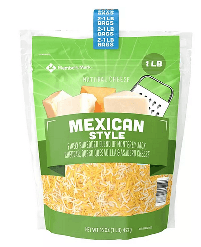 Wholesale prices with free shipping all over United States Member's Mark Mexican Style Four Cheese Finely Shredded Cheese (16 oz., 2 pk.) - Steven Deals