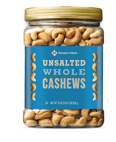 Wholesale prices with free shipping all over United States Member's Mark Unsalted Whole Cashews (33 oz.) - Steven Deals