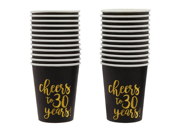 Wholesale prices with free shipping all over United States 144-Piece Cheers to 30 Years Plates, Napkins, Cutlery, and Cups for Black and Gold 30th Birthday Party Supplies, Anniversary Decorations (Serves 24) - Steven Deals