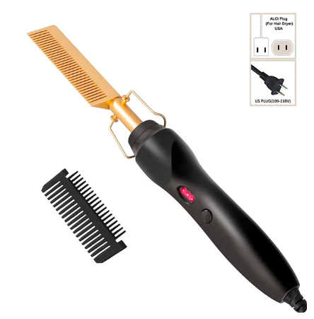 Wholesale prices with free shipping all over United States 2 in1 Hot Comb Hair Straightener Electric Heating Comb Fast Heating Portable Travel Anti-Scald Beard Straightener Press Comb - Steven Deals