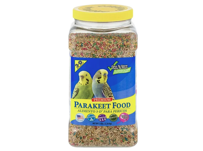 Wholesale prices with free shipping all over United States 3-D Pet Products Premium Parakeet Food, with Probiotics, 5.0 lb. Stay Fresh Jar, for Daily Feeding - Steven Deals