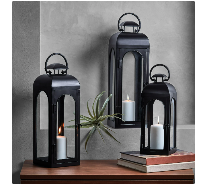 Wholesale prices with free shipping all over United States Better Homes & Gardens Metal Candle Holder Lantern, Black, Medium - Steven Deals
