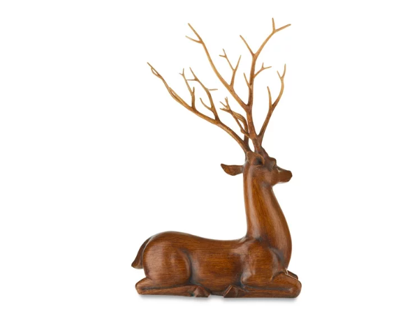 Wholesale prices with free shipping all over United States Brown Resin Sitting Deer Tabletop Decoration, 13 in, by Holiday Time - Steven Deals