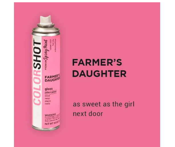 Wholesale prices with free shipping all over United States COLORSHOT Premium Multi-Surface Gloss Farmers Daughter Spray Paint - 10 oz - Pink - Steven Deals
