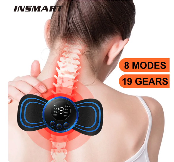 Wholesale prices with free shipping all over United States EMS Neck Massager Mini Cervical Back Muscle Pain Relief Patch Massageador Stimulator Mat Portable Leg Body Health Care Tool - Steven Deals
