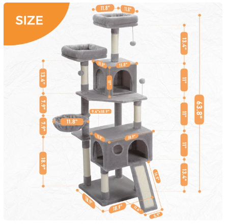 Wholesale prices with free shipping all over United States Cat Tree Tower with Scratching Posts Large Cat Scratcher Cat Condo Cat Accessories Pet Beds and Furniture Cat Toys (Random color) - Steven Deals